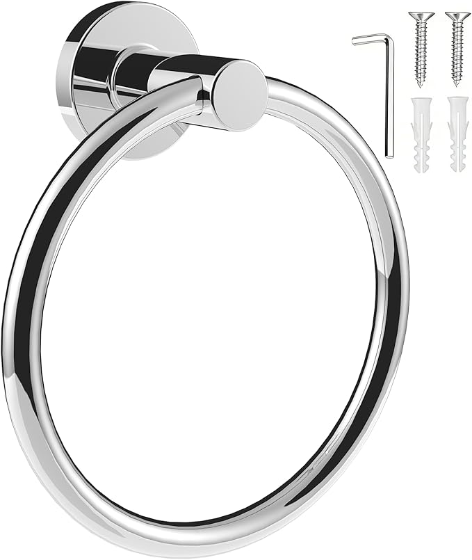 SetSail Towel Holder for Bathroom Wall Stainless Steel Hand Towel Ring Heavy Duty Towel Hanger for Bathroom, âMirror Silver