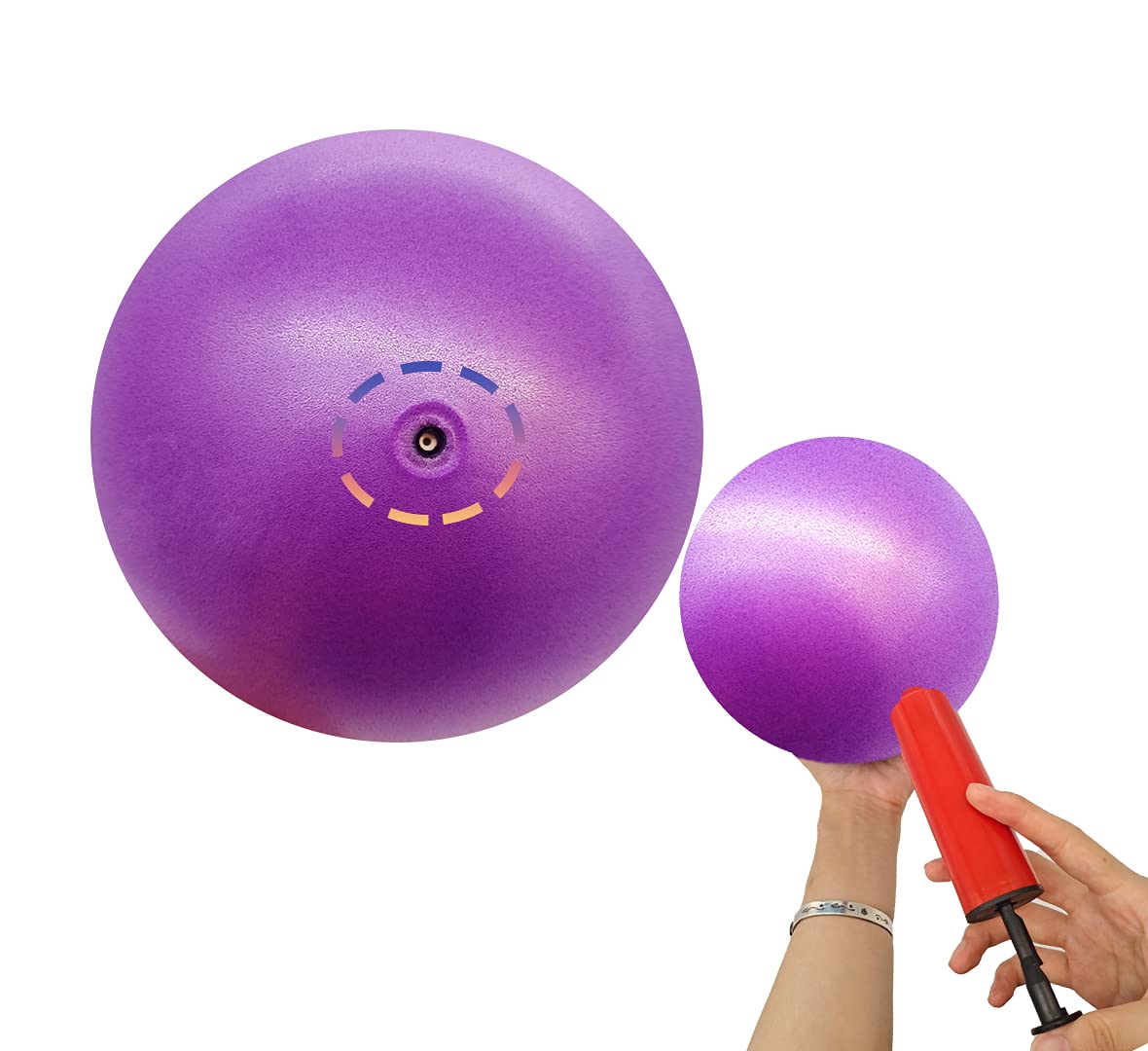 MOMPLUS Exercise Pilates Mini Yoga Balls Barre Small for Home Stability Squishy Training Physical Therapy Improves Balance with Pump (Gray, 9 Inch)