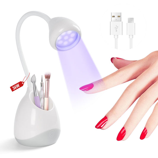 SAVILAND LED UV Nail Lamp: 36W Mini UV Light for Gel Nails with Nail Brush Holder Gel Nail Lamp and Flash Cure Light for Nails Portable U V Lamp for Rhinestone Curing for Home DIY Nail Salon