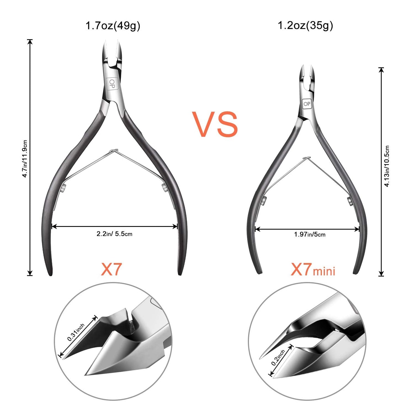 Cuticle Nippers Salon Grade for Manicurist Extremely Sharp Effortless Cuticle Trimmer Precise Clippers Pedicure Manicure Nail Care Tool, opove X7 mini, Space Gray