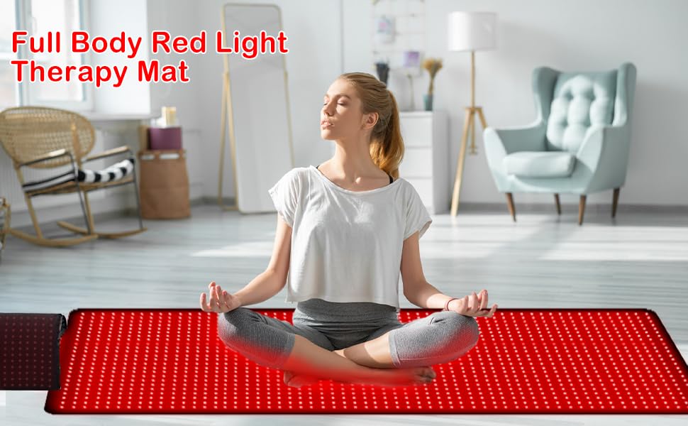 Red Light Therapy Mat Full Body, 71"x24" Near Infrared Light Therapy Pad with 1560 LEDs & Pulse Mode, Large Red Light Bed Blanket for Back, Joints & Muscles Wellness Support, Includes Head Mask