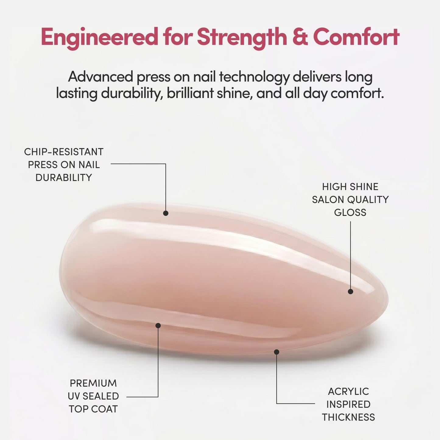Glamnetic Press On Nails - Short Squoval Fake Nails with French Tips & Lemons | Salon Quality Summer Nails | Limonata |15 Sizes - 30 Nail Kit with Glue