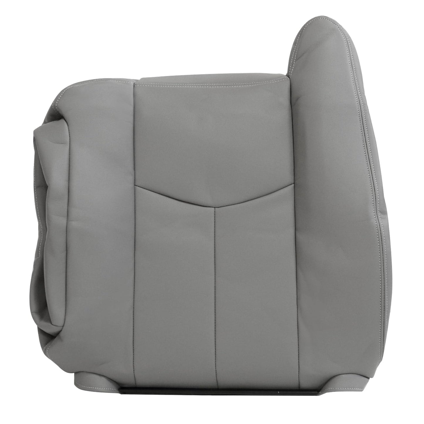 Priprilod # 922 Gray Leather Driver and Passenger Bottom and Top Lean Back and Armrests and Foam Cushion Fit for Chevy Silverado Tahoe Suburban Avalanche GMC Sierra Yukon XL 2003 2004 2005 2006