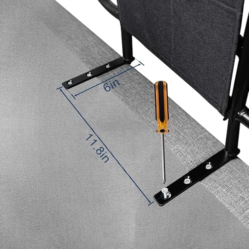 Bed Side Rails for Adjustable Bed Base for Elderly Adults Safety, Fit Wooden Base Only, for Mattress Under 10 Inches, Set of 2