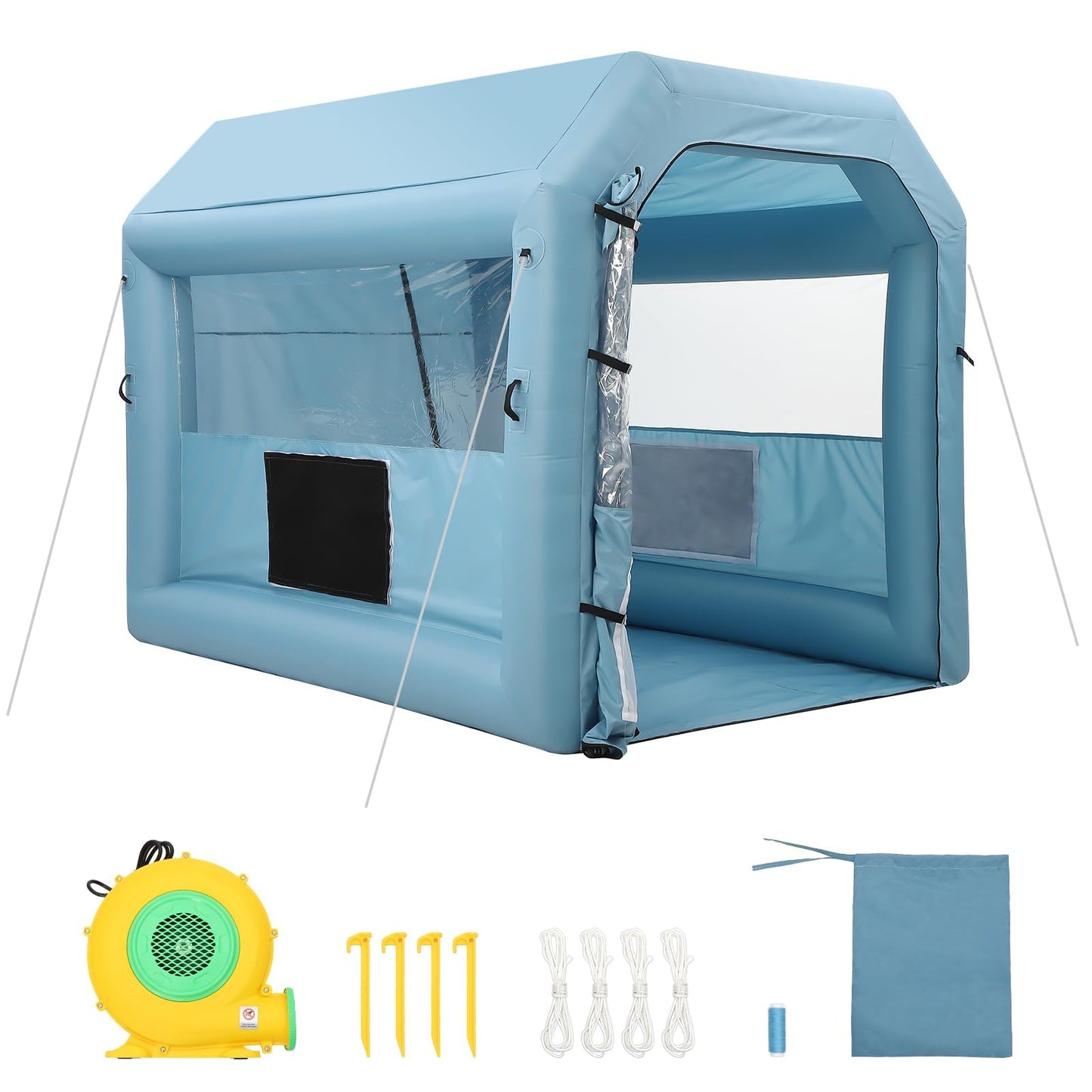 GAOMON Portable Inflatable Paint Booth 10x8x8Ft for Cars & Auto Parts - 480W Blower, Durable Oxford Fabric Spray Tent, Home DIY Project Booth