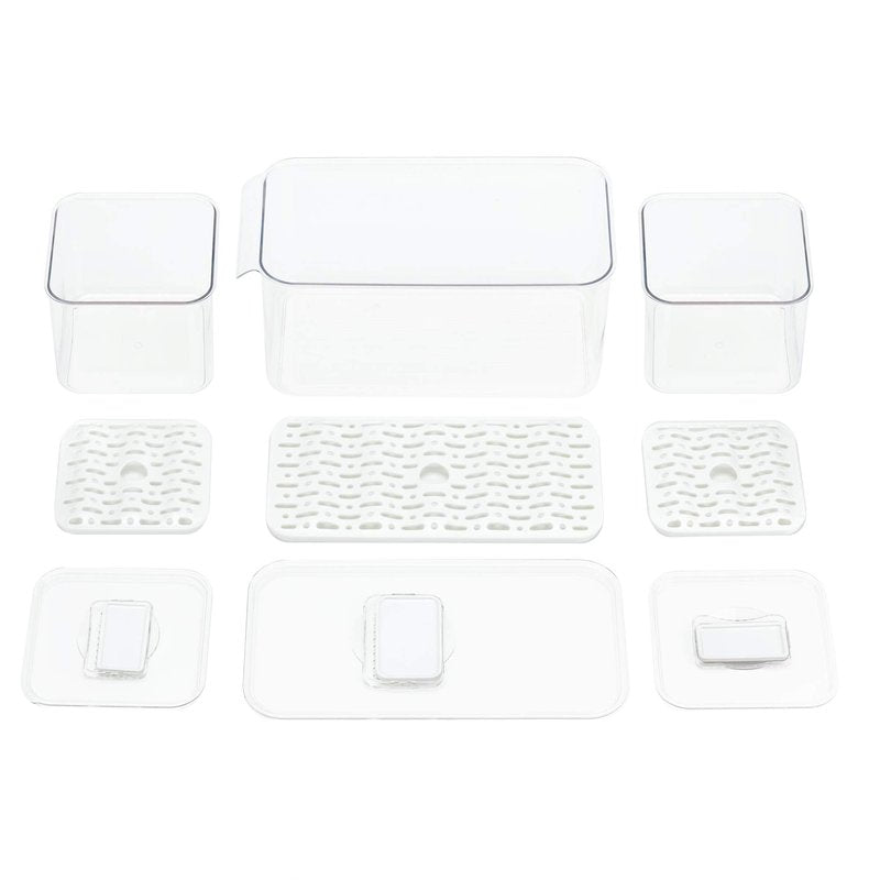 iPEGTOP Fridge Produce Saver Food Storage Bin Containers, Stackable Refrigerator Freezer Organizer Fresh Keeper Container with Vented Lids, 3 Pack
