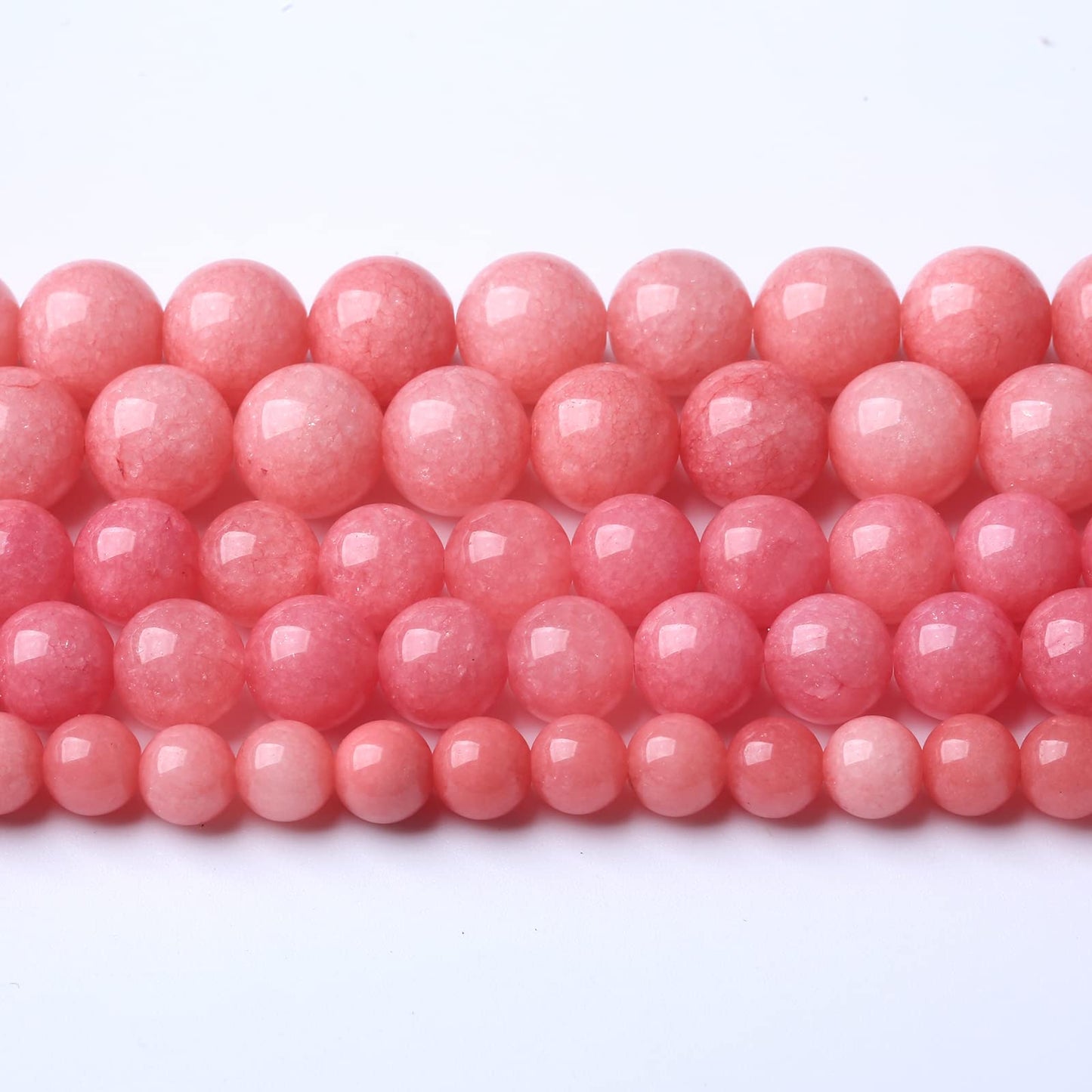 36pcs 10mm Natural Pink Jades Beads Rhodochrosite Chalcedony Round Beads for Jewelry Making DIY Bracelet Crystal Energy Healing Power Stone (10mm, Pink Chalcedony)