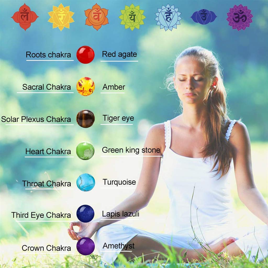 GelConnie Lava Rock Chakra Bracelet 7 Chakra 8mm Natural Stone Healing Bracelet Stress Relief Yoga Beads Anxiety Bracelet Aromatherapy Essential Oil Diffuser Bracelet Bangle