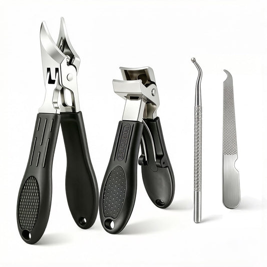 Toenail Clippers for Seniors Thick Toenails, Eagle Beak Slanted Nail Cutter & Angled Head Toe Nail Clippers Set, Stainless Steel Heavy Duty Ingrown Nail Cutter with Wide Jaw for Men Women