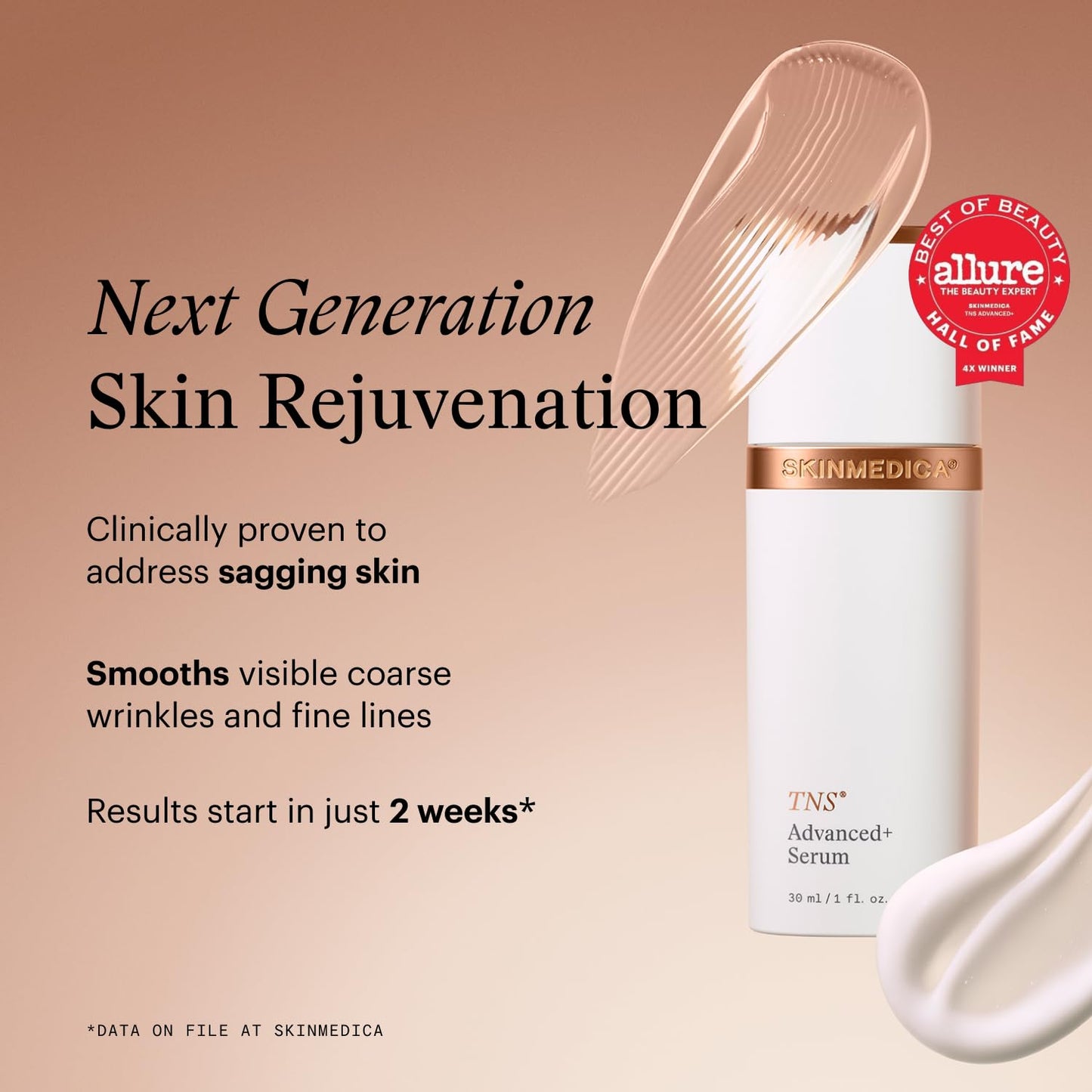 SkinMedica TNS Advanced+ Face Serum (NEW PACKAGING) - Multi Peptide Serum to Help Improve the Appearance of Wrinkles, Fine Lines, Skin Tone & Texture (1 Fl Oz)