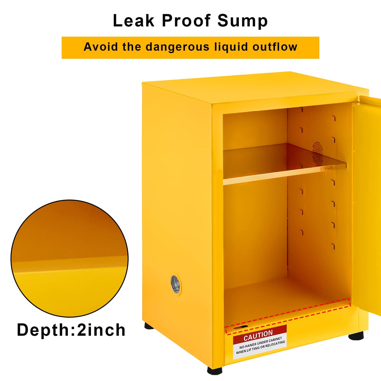 Garvee 17 in x 17 in x 18 in Flammable Cabinet, Hazardous Storage Cabinet Adjustable Shelf Flammable Storage Cabinet