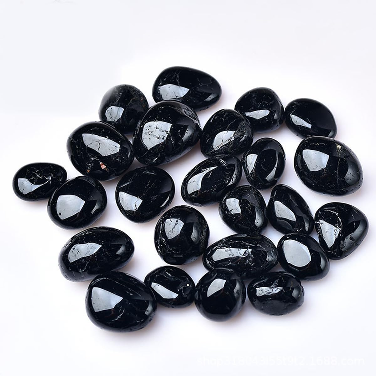 Erliway 1PC 1.25-2" Black Tourmaline Tumbled Stone, Polished Reiki Healing Crystal and Stone, Natural Tumbled Polished Stones for Energy Witchcraft Therapy Meditation Protection Home Decor