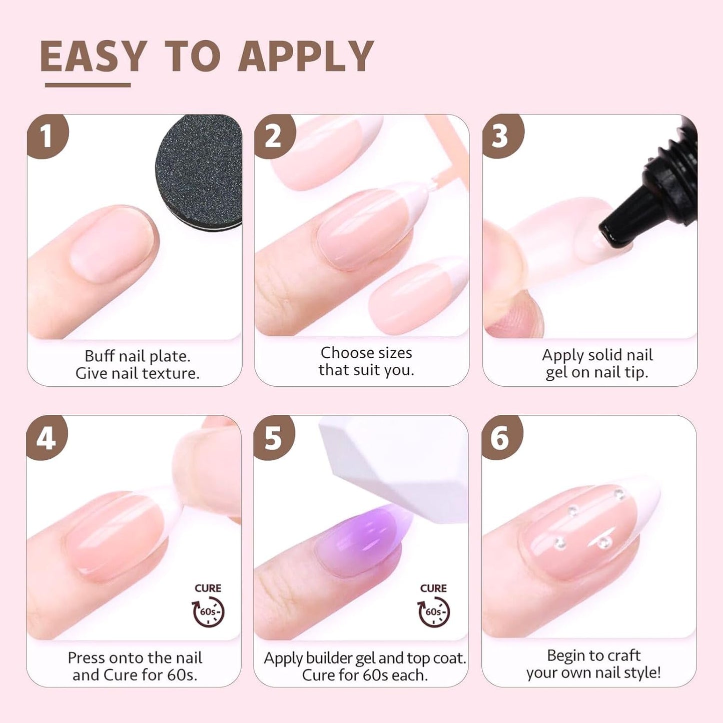 Baby Pink Press On Nails - Petite Oval Short Style with Sheer Sparkle Finish, Soft Glitter Fake Nails for Everyday & Bridal Wear (Cotton Candy Shimmer & Rose Quartz Glow)