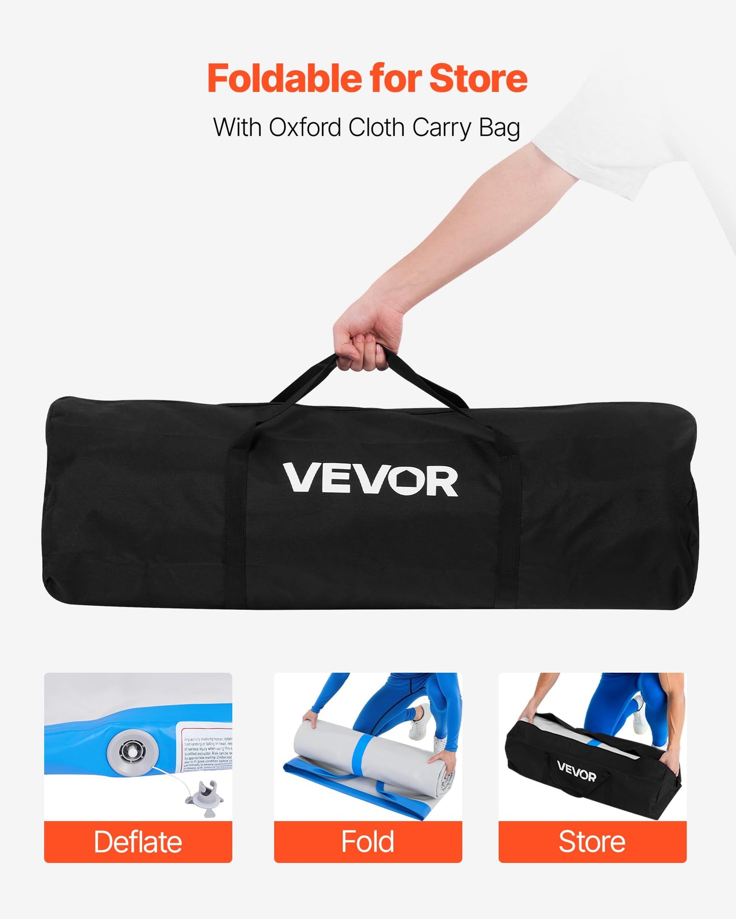 VEVOR 10x5 ft Wrestling Mat Inflatable, Martial Arts Thick Mat for Outdoor Indoor Home Gym Exercise, PVC Foldable Training Mats with 600W Air Pump, for Gymnastics Tatami Jiu Jitsu BJJ MMA Judo, Gray