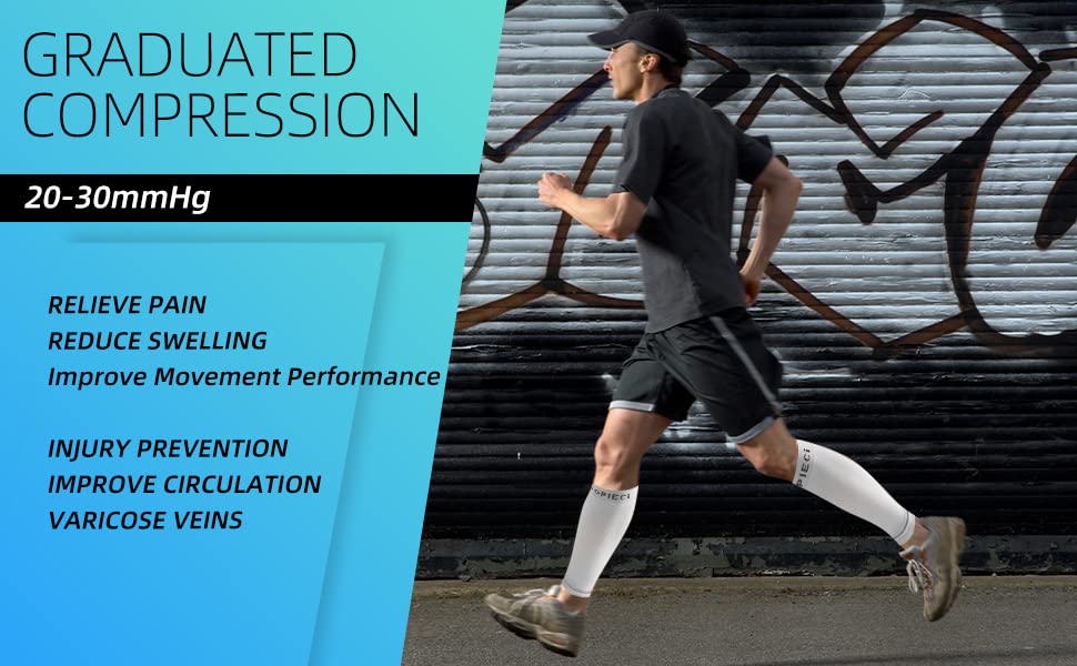 15-20mmHg 25 Pair Men and Women Wide Calf Sleeve Brace Compression Socks for Leg Support, Pain Relief