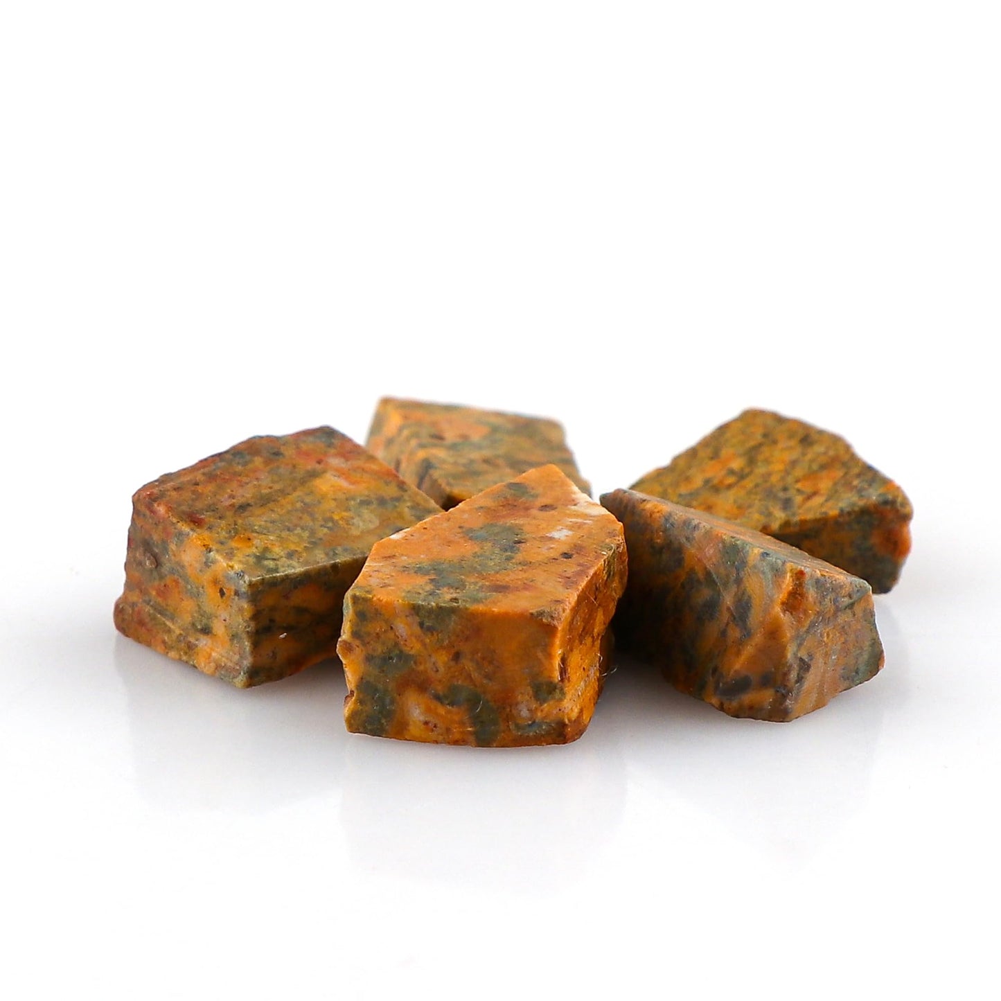CRYSTALINES 5pcs Wholesale Natural Raw Leopard Skin Jasper Gemstone, Untreated Rough Stone, Bulk Loose Supplies, DIY Crafts, Jewelry Making, Healing Crystals, Wire Wrap, Gem Collection, AAA Grade