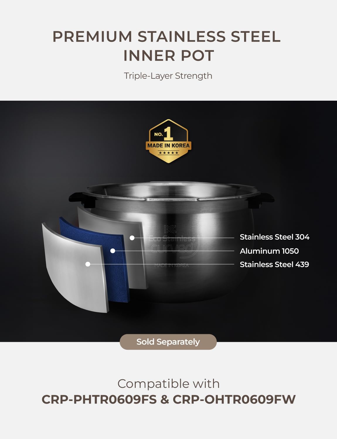 CUCKOO Twin Pressure Rice Cooker 6-Cup Uncooked / 12-Cup Cooked with Induction Heating Technology, Silent Pressure System, Open Cooking Mode, Dynamic Display, Eco Inner Pot, White (CRP-OHTR0609FW)