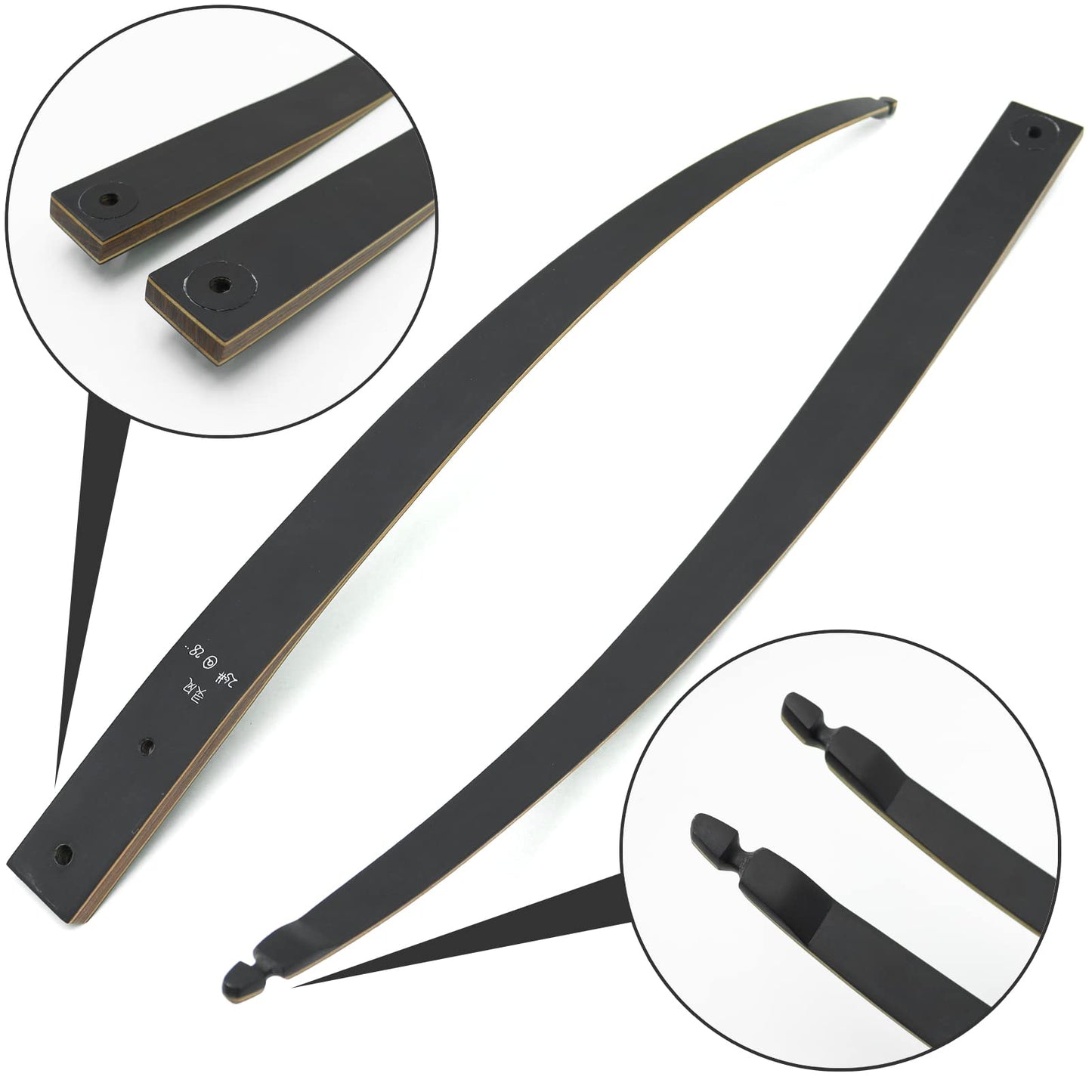 60 Inch Black Hunter Longbow 20-60 Lbs Archery Bow with Stringer Tool Right Hand Hunting Bows for Adults Outdoor Shooting Target Practice (40LBS)