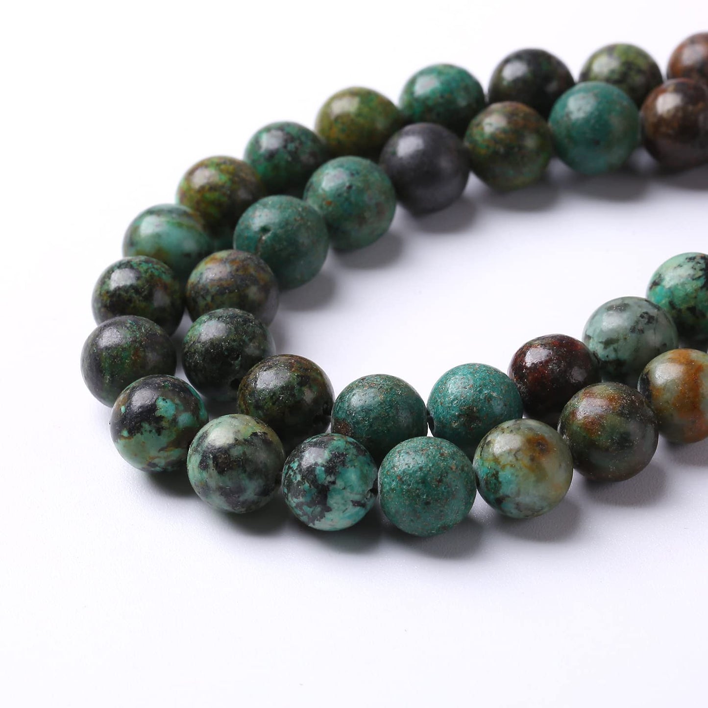 6mm 60pcs Natural African Turquoise Stone Beads for Jewelry Making Round Loose Gemstone Beads DIY Bracelet Necklace Earrings