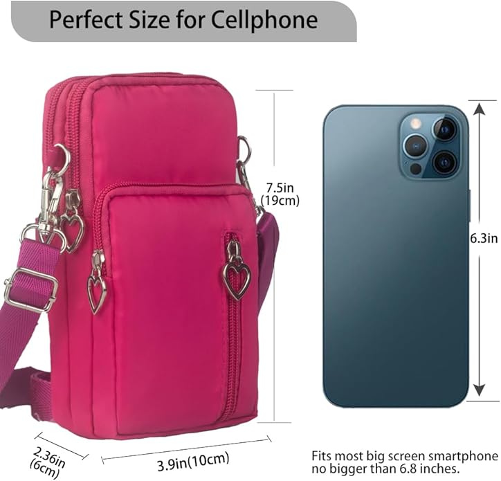 JANKS Small Crossbody Bag for Women - Mini Phone Purses with Crossbody Strap and Wallet - Nylon Arm Bag