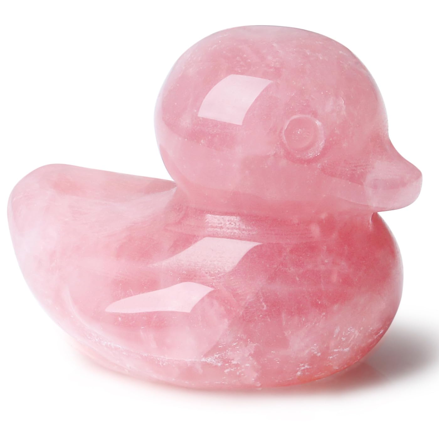 DUQGUHO Duck Figurine Gifts Statue Pink Ducks Mom Deocr Gift Rose Quartz Crystals Stones Duck Lovers Duck Collectible Desk Mothers Day Office Deocration