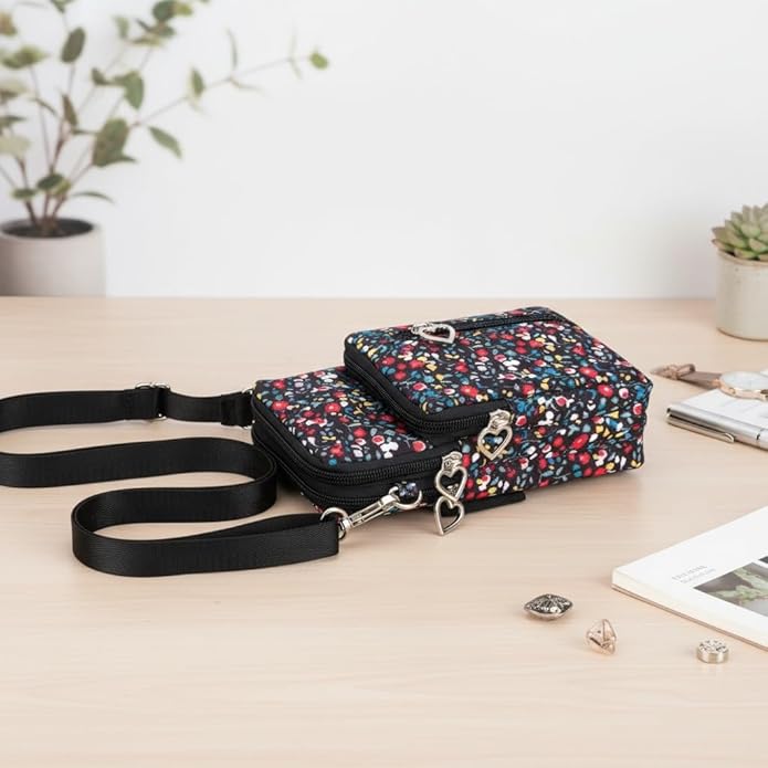JANKS Small Crossbody Bag for Women - Mini Phone Purses with Crossbody Strap and Wallet - Nylon Arm Bag