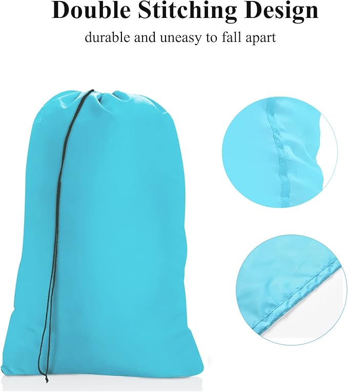 OTraki 28x45 inch Large Laundry Bags 2 Pack Heavy Duty Drawstring Laundry Wash Bags Big Hamper Replacement Liner Bag Dirty Clothes Washable for Camp Don't Drying, Melting 140-176℉