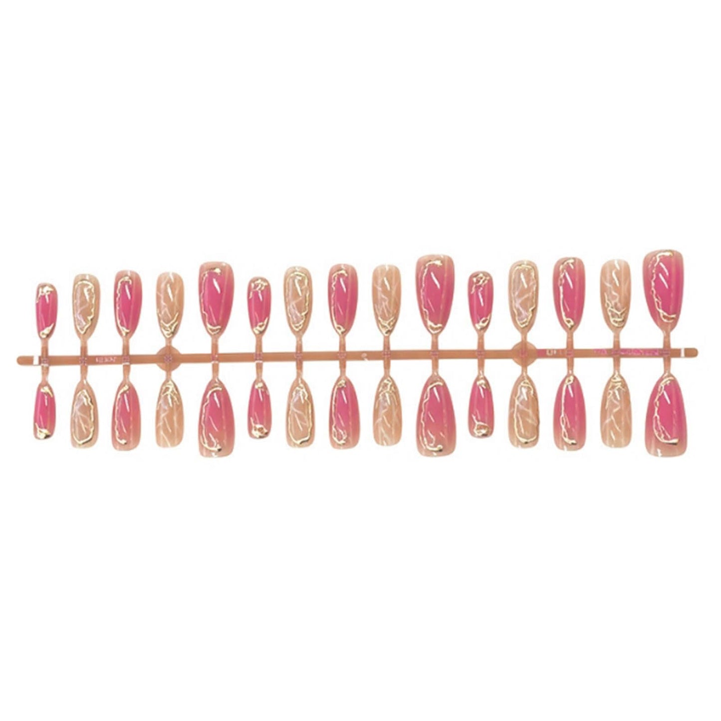 DANMANR Short Press on Nails Almond Fake Nails Full Cover Nude Acrylic False Nails for Women and Girls24PCS (Gradient Marble Nails)