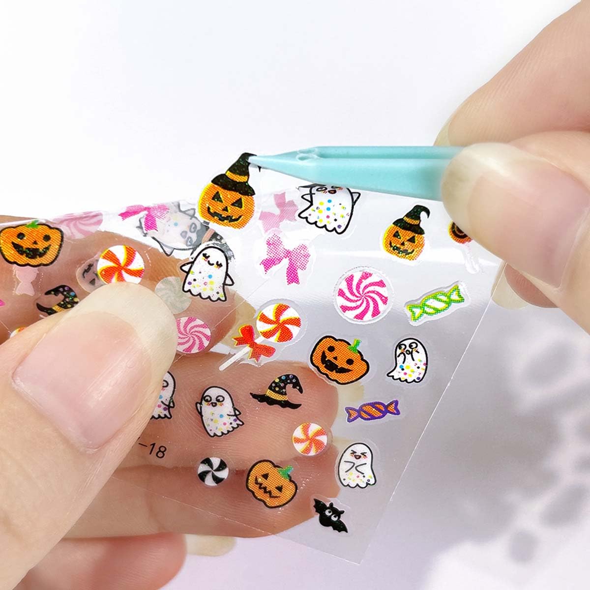 30 Sheets Halloween Nail Art Stickers Ghost Nail Stickers Pumpkin Nail Decals Skeleton Spider Web Self Adhesive Nail Art Supplies for Women Girls DIY Manicure Nail Art Decorations