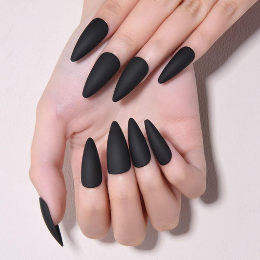 XZMeiLun Halloween Press On Nails Medium Long Matte Stiletto Almond, Acrylic Press On Nails, Ghost Designer Reusable Fake Nails, Artificial Nail Hallows' Day, Glue On Nail Press Ons for Women