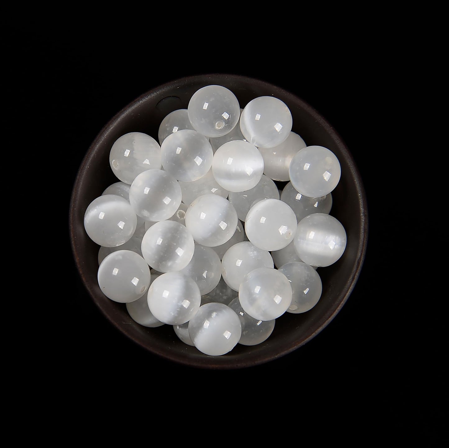 65Pcs 6mm Natural White Selenite Smooth Round Beads Loose Real Stone Beads Gemstone Genuine for DIY Hand Made Craft Jewelry Bracelet Earring Necklace String Making Energy Healing Power