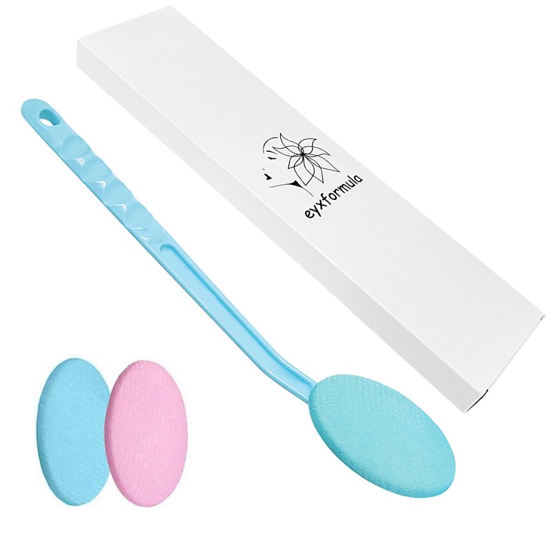 Eyxformula Easy Lotion Applicator for Back – Long Handle Cream Applicators Wand with 2 Pads, Tool to Apply Sunscreen, Self Tanner on Back, Body & Feet, Lotion Stick Brush Gift for Women, Men, Elderly