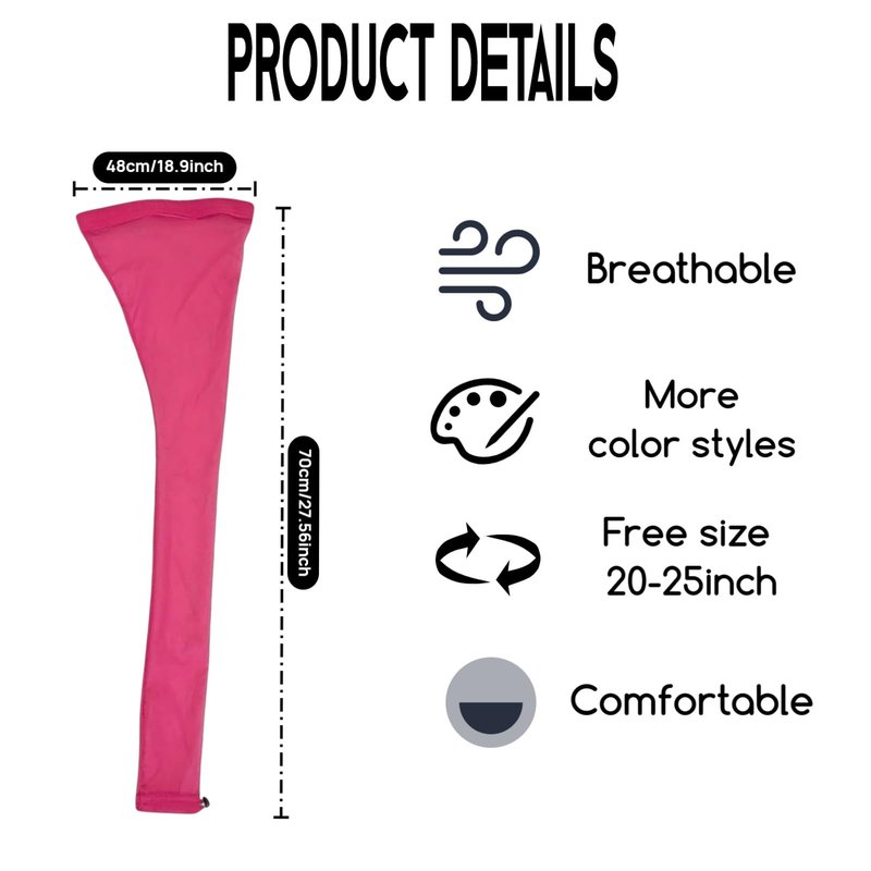 2 Pack Hair Weave Sleeve for Locs, 27.6" Extra Long Stretchy Sleeve for Braids, Dreadlocks & Twists, Adjustable Drawstring Design, Breathable Hair Sleeve for Daily Wear, Workout & Sleep(Brown)