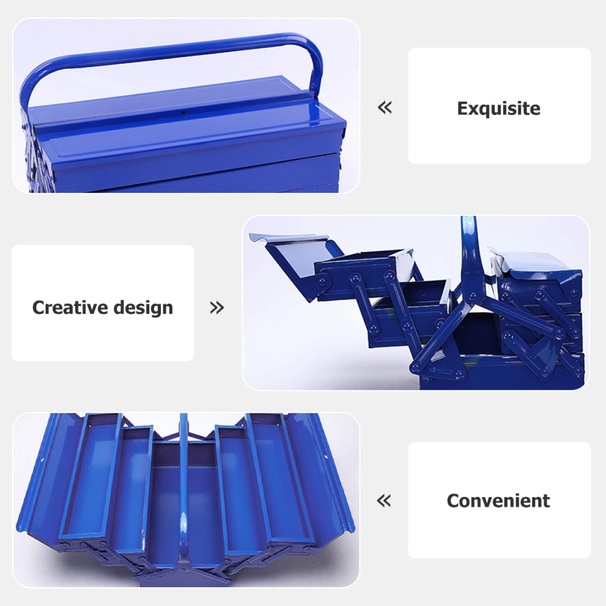 Veemoon Metal Tool Box Organizer Multi Iron Storage for and Workshop Durable and Portable Tool Chest with Easy