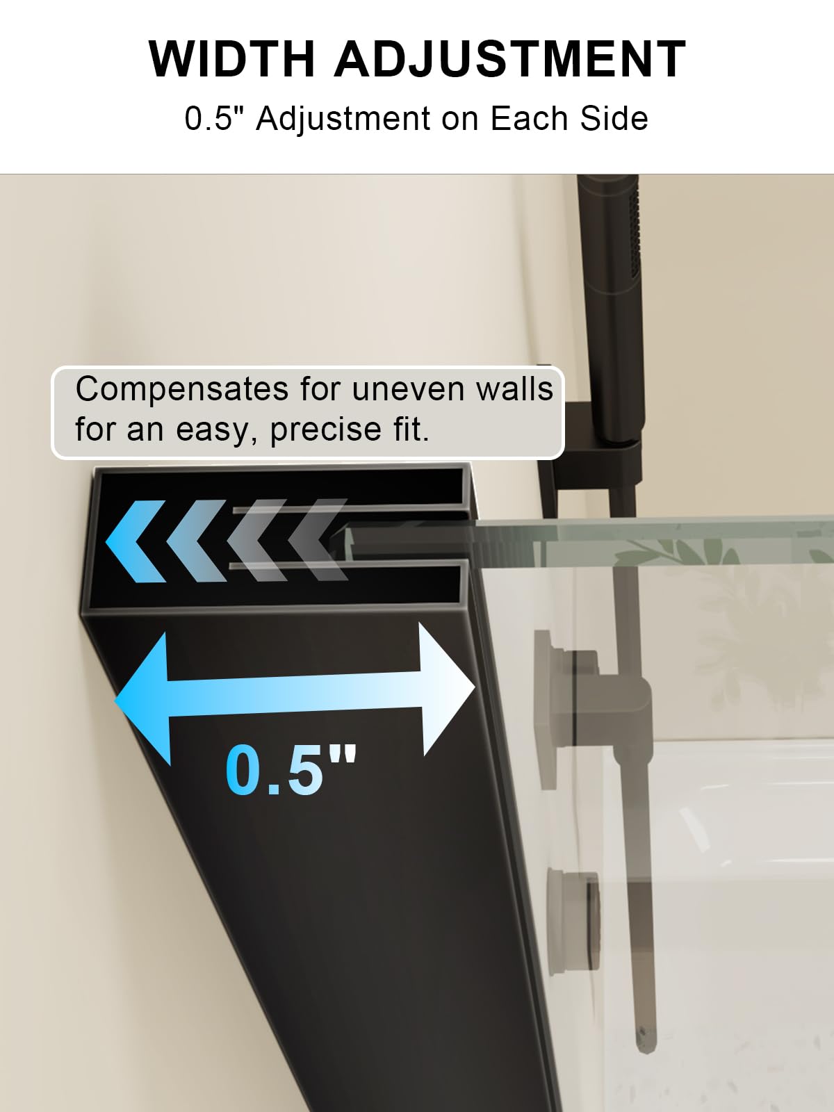 Corner Shower Door, 36" W x 72" H Neo-Angle Shower Doors, 36 Corner Shower Enclosure, Aluminum Frameless & 1/4"(6mm) Clear Tempered Glass Pivot Shower Door for Walk in Show, Matte Black