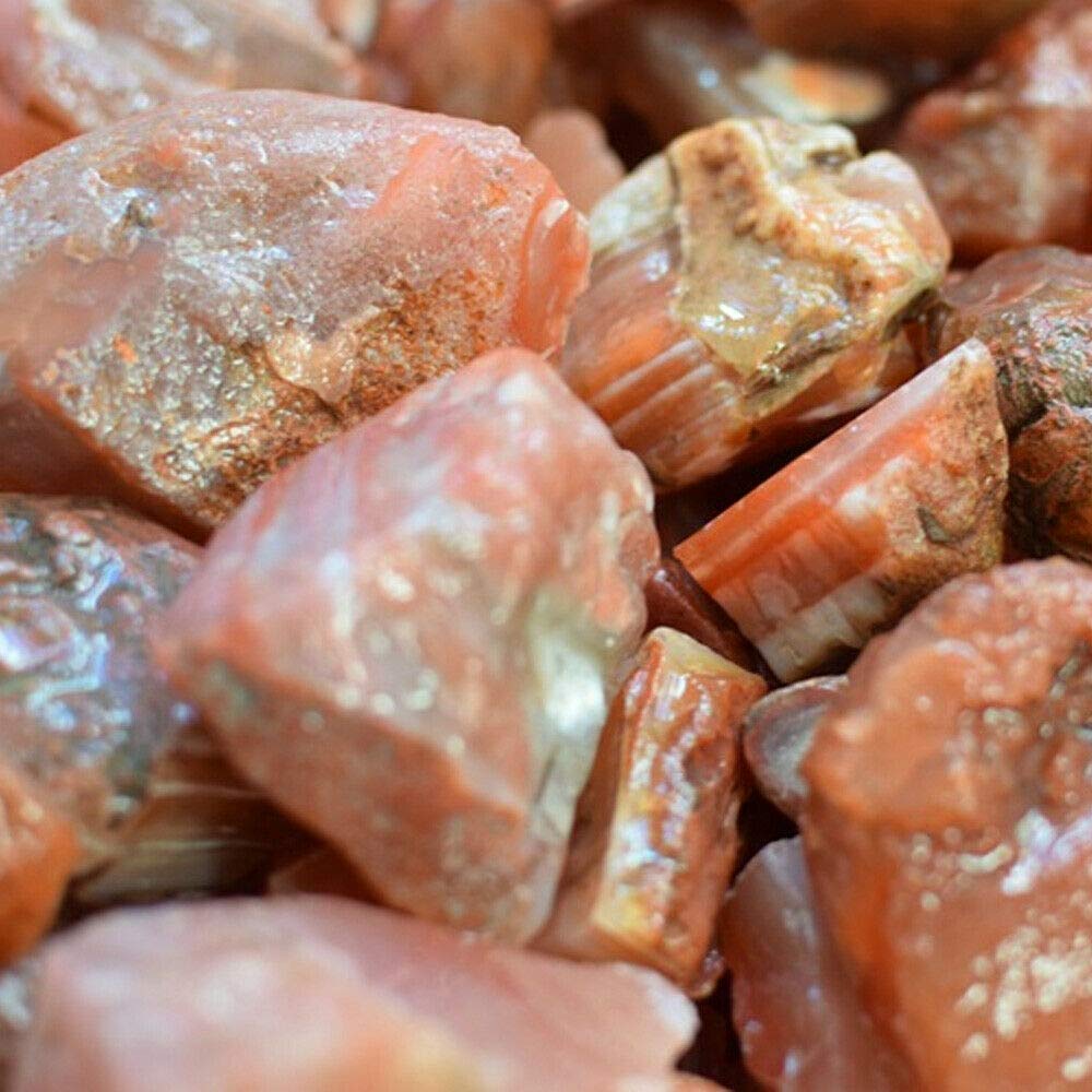 Wixine 1Pcs 100g Natural Rough Carnelian Raw Stone Crystal Red Agate Mozambique