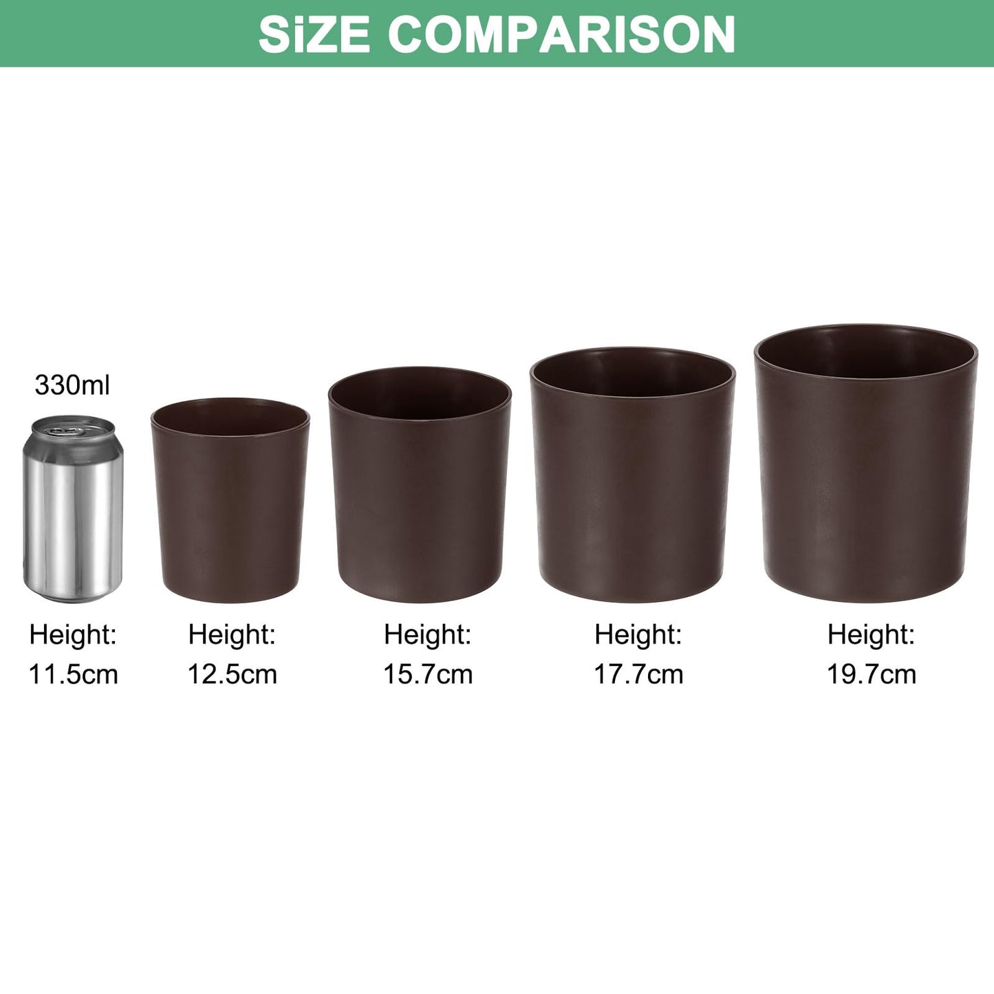 M METERXITY 2-Pack Plastic Plant Pots, 6 Inch Plastic Planters Round Flower Planter Containers Flower Pots for Indoor/Outdoor/Garden, Plant Holder [Coffee]