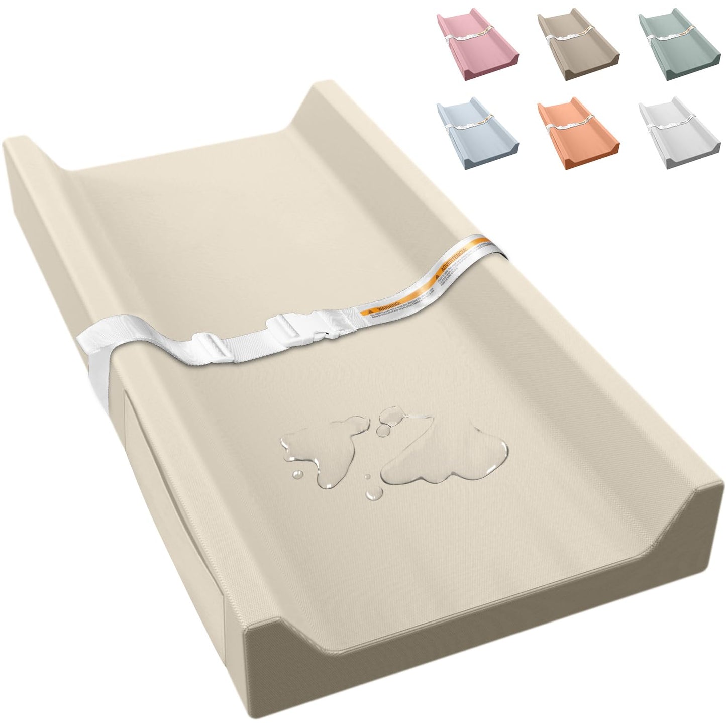 JVEOO Vegan Leather Baby Changing Pad, Waterproof & Wipeable Soft Diaper Changing Mat 32“ x 16.6" Comfortable Infant Changing Station for Dresser & Table