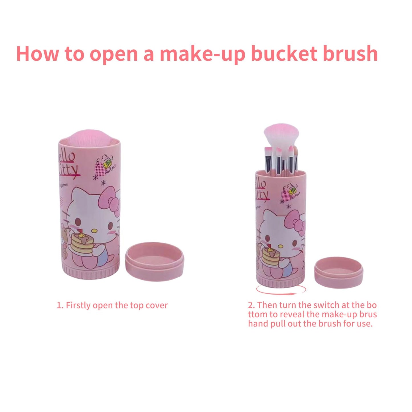 Cute Makeup Brush Set, 8 Pcs Pink Makeup Brushes and Makeup Brush Holder, Eyeshadow Lip Gloss Cosmetic Brushes Kit for Girls (Pink)