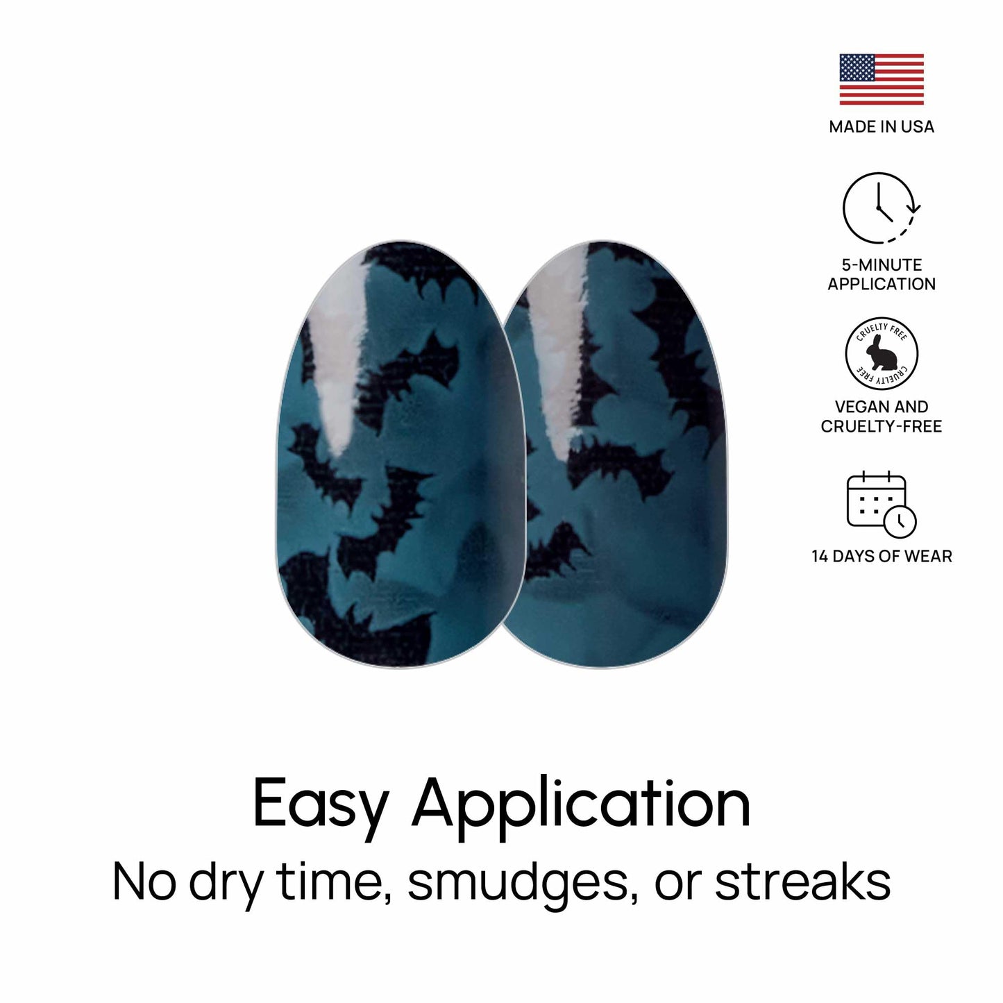 Color Street - Once Bitten Nail Polish Strips - Real Nail Polish Stickers for Costume, Cosplay, Party & Festival Looks - 16 Double-Ended Strips