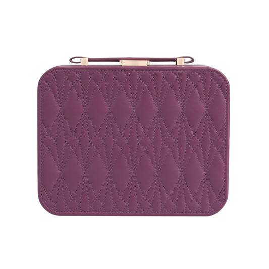 V-LAFUY Large Jewelry Case Organizer - Travel Jewelry Box and Portable Case, Burgundy Red