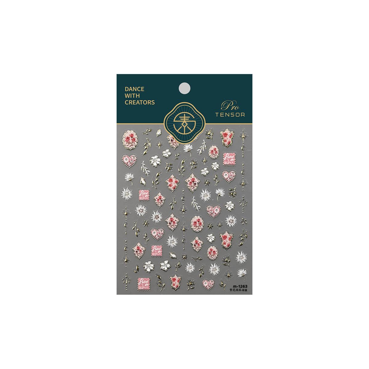 Gold Nail Art Stickers 5D Embossed Golden Frame Nail Stickers Heart Flower Leaf Star Moon Nail Decals Luxury Self-Adhesive Nail Art Supplies for Women Girls DIY Manicure 1 Sheet