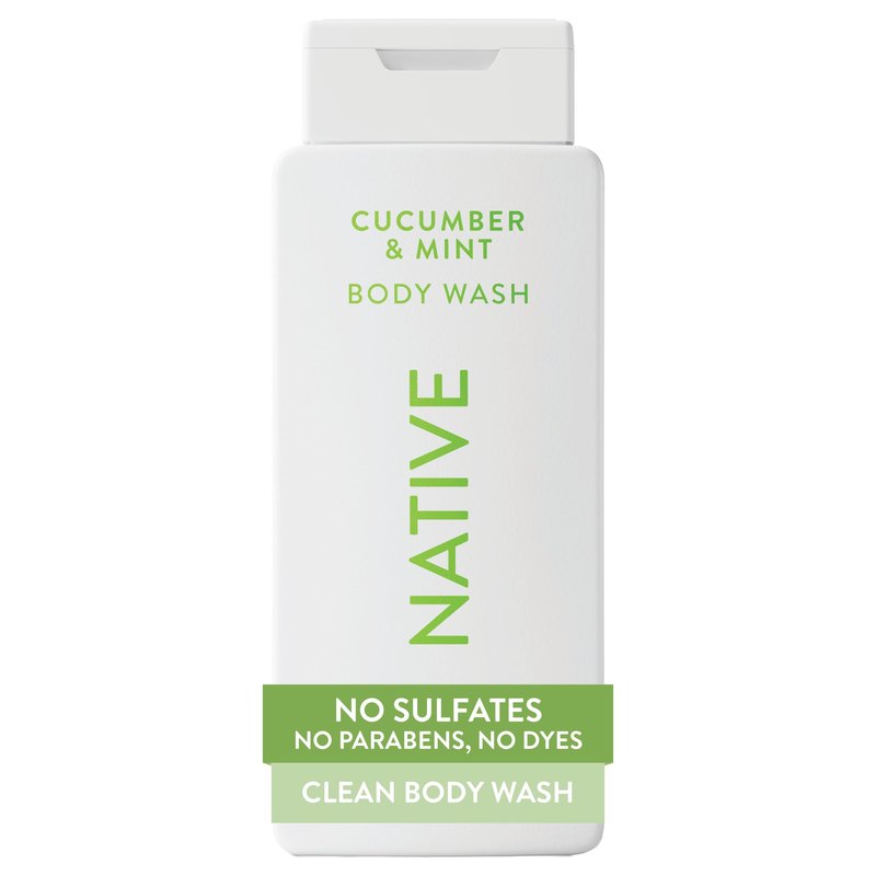 Native Body Wash Contains Naturally Derived Ingredients | For Women & Men, Sulfate, Paraben, & Dye Free Leaving Skin Soft and Hydrated | Cucumber & Mint 18 oz