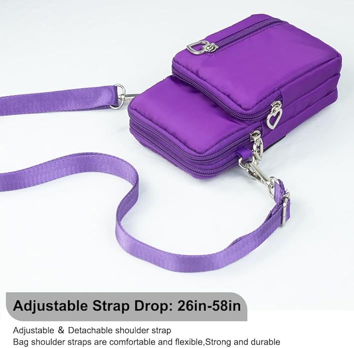 JANKS Small Crossbody Bag for Women - Mini Phone Purses with Crossbody Strap and Wallet - Nylon Arm Bag