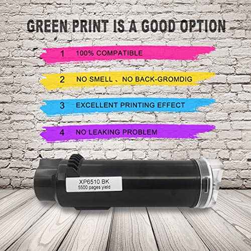 4 Packs 6510 6515 Compatible Toner Cartridges[ Extra High Yield ] 5500 Pages BK, 4300 Pages CMY for Xerox Phaser Printers 6510dni 6510dnm 6510n 6510dn WorkCentre 6515dni 6515dnm 6515 6515n 6515dn