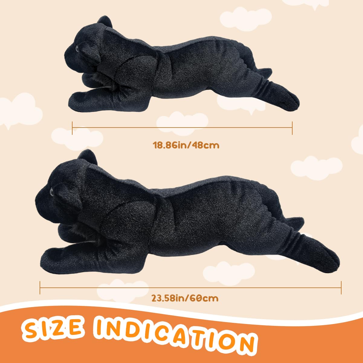 Gisqis Black Panther Stuffed Animal 23.6" Jaguar Stuffed Animal Cute Black Panther Plush Realistic Jungle Stuffed Panther Toy Pillow Soft Plush Toy Birthday for Kids Boys
