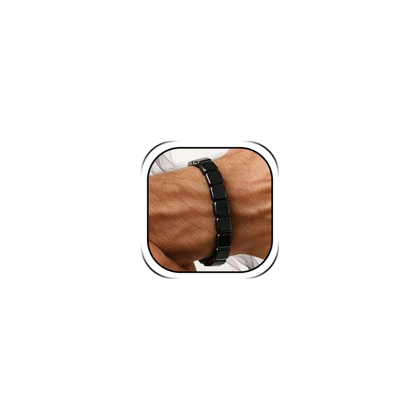 Long tiantian Hematite Bracelet Men Hemios Hematite Hemys Black Beaded Healing Energy Birthday Jewelry Gifts for Husband Brother Boyfriend