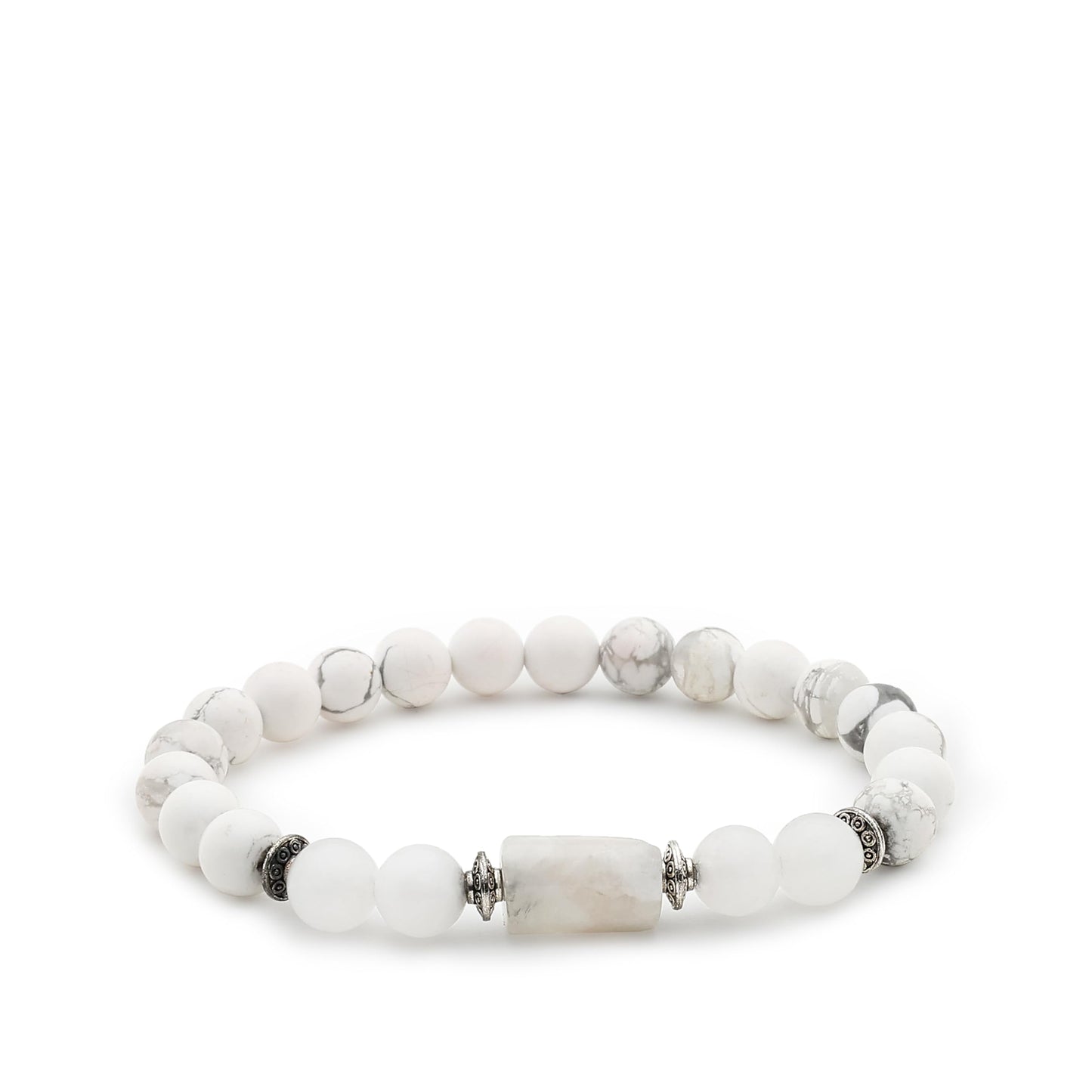 Divine Hindu Howlite Crystal Bracelet | Karka Rashi (Cancer) Zodiac Stone | Certified Natural Healing Crystal | Chakra Balancing | Reiki | Meditation | Gift for Men & Women