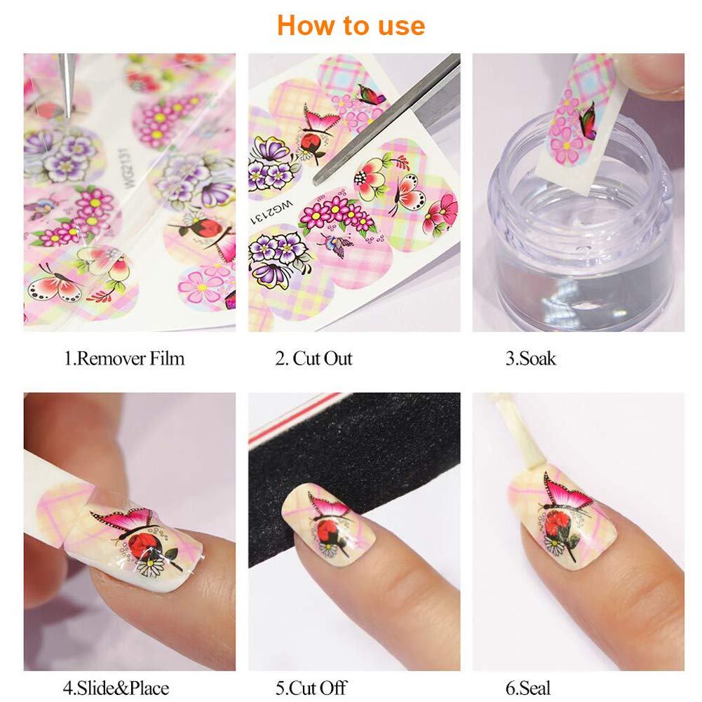 Towenm 12 Sheets Nail Art Stickers Water Transfer Nail Decals for Nail Art, Trendy Marvel Nail Wraps, Sexy Lip Pop Star Nail Decals, Manicure Nail Wraps, Red Kiss Lips Sexy Girl Pattern Nail Sticker - 120 Patterns