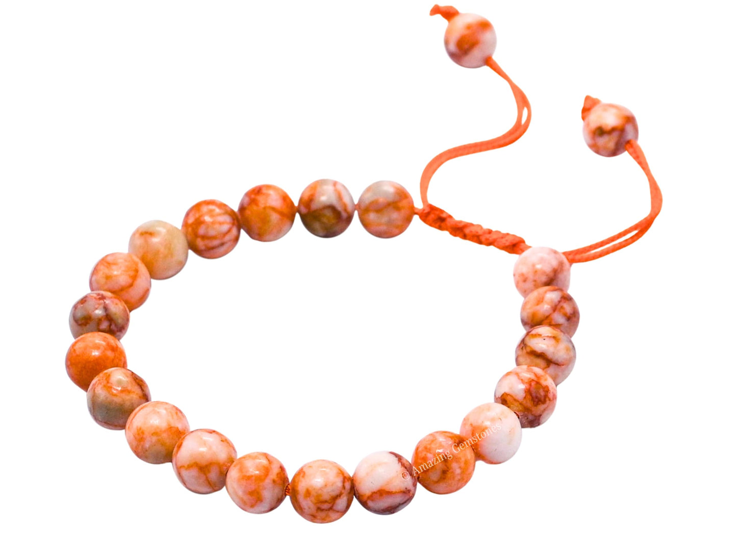 Amazing Gemstone Red Picasso Jasper Bracelet for Women Men's Gifts - Protection Healing Crystal Bracelet - 8mm Gemstone Beaded Adjustable Bracelet Pulseras Para Hombres Mujer Stocking Stuffers